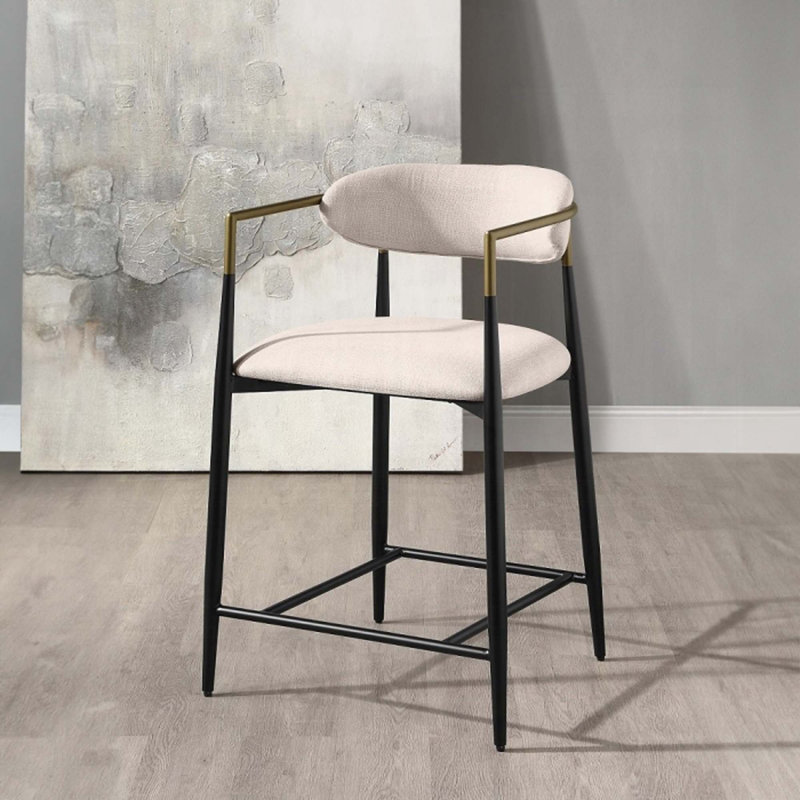 Chaises de bar rembourrées, chaise à hauteur de comptoir à finition noire