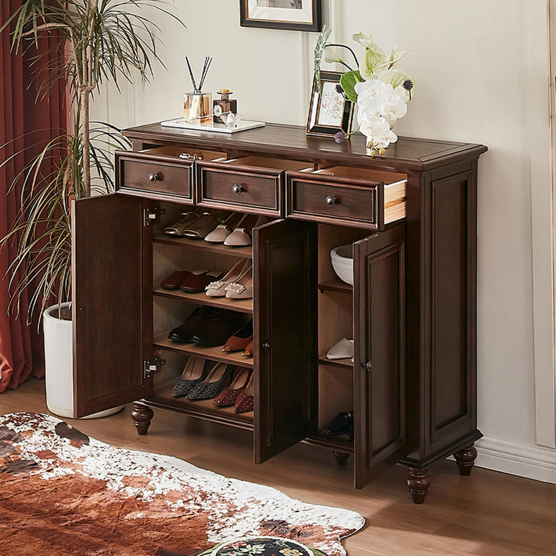 Banc de rangement en bois manufacturé brun