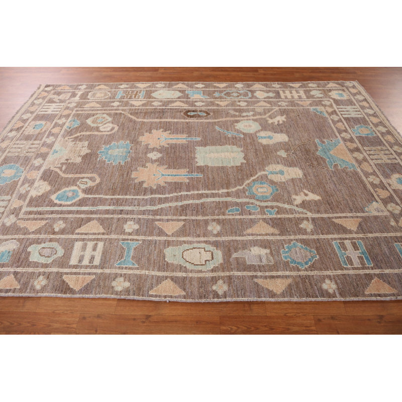 Vegetable Dye Oushak Turkish Area Rug 7x10