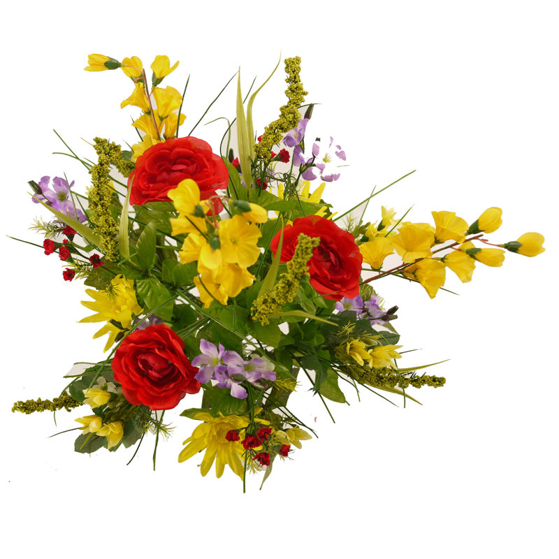 Mixed Assortment Arrangement, Red/Yellow, 32" H x 6" W x 4" D