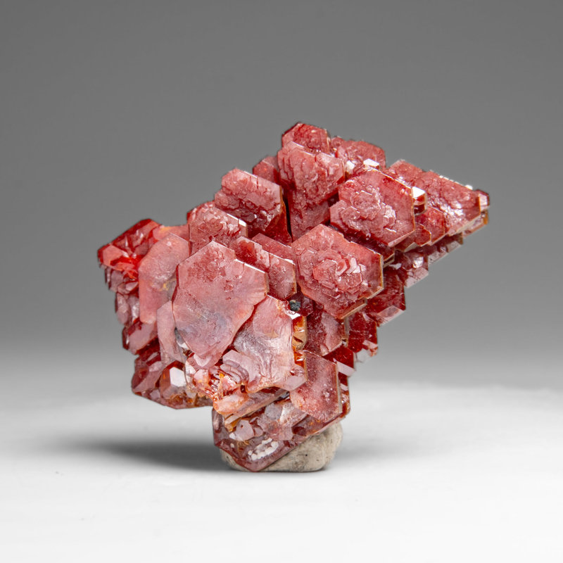 Grappe de vanadinite (croissance en trémie parallèle) du Maroc (65,3 grammes)