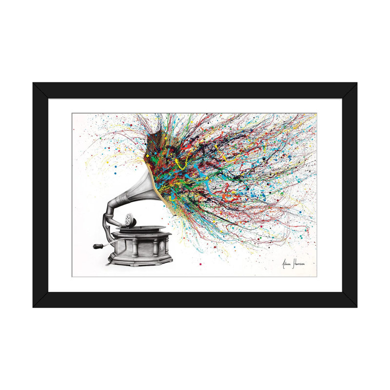 «Radical Rhapsody» par Ashvin Harrison, reproduction, H 16 po x l 24 po x P 1 po, Papier encadré dans un cadre noir, Oui