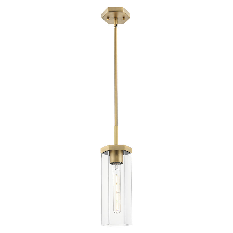 Downtown Urban - Blakeley - Luminaire suspendu 1 corde 5 po, Clair, Laiton brossé