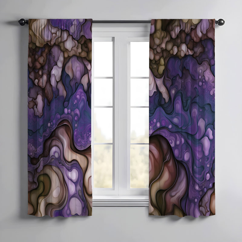 Paire de rideaux semi-transparents en polyester Ebtehal, L 20 po x L 82 po