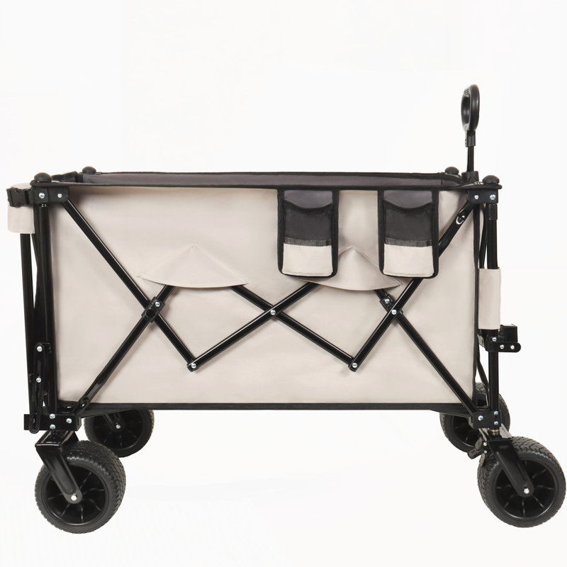 Chariot pliable avec hayon allongé et chariot de rallonge, Gris; kaki