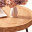 Table basse ronde en bois massif rétro noyer