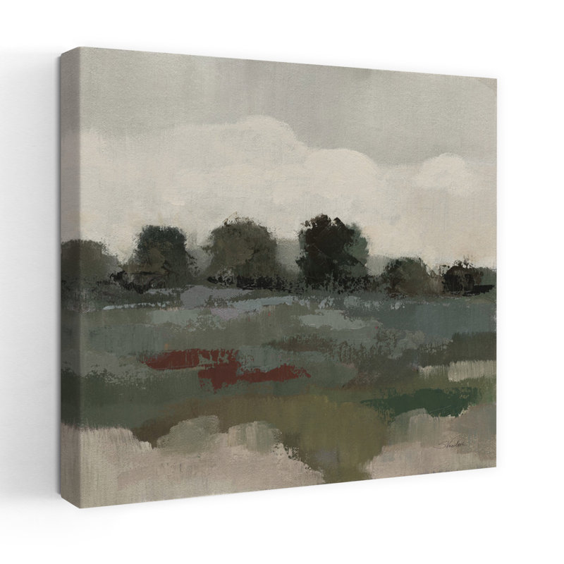 «Sage Landscape I Moody», art contemporain, H 48 po x l 48 po