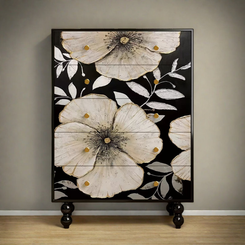 Commode d'appoint de rangement moderne à cinq tiroirs
