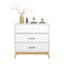 Commodes modernes et peu encombrantes, bois MDF blanc avec poignées or rose pour la maison