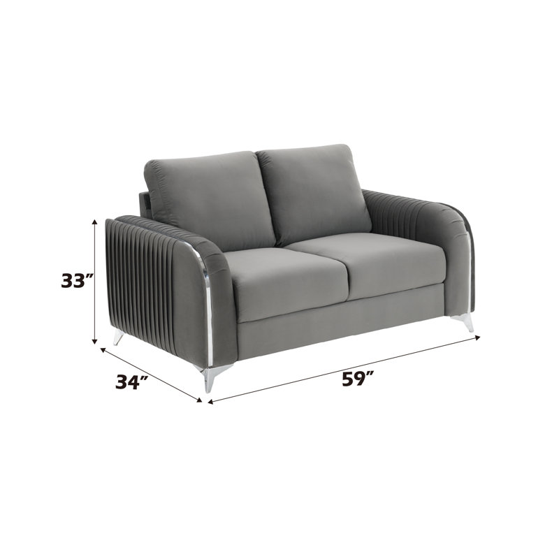 Causeuse en velours gris