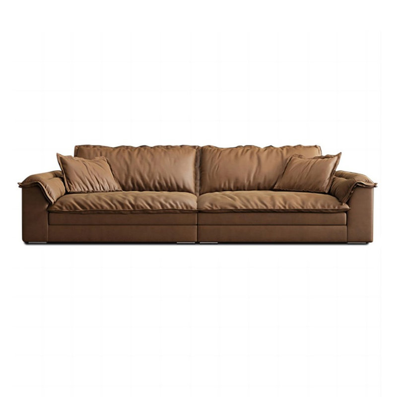 Coffee Polyester Modular Sofa cushion couch, 29.53" H x 118.11" W x 46.85" D, 4