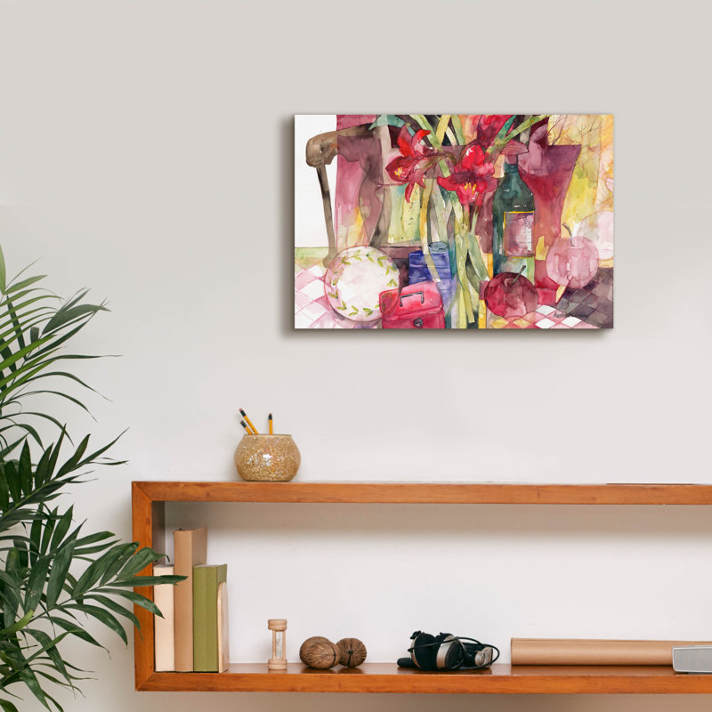 Art mural sur toile Winston Porter «Red Amaryllis» par Annelein Beukenkamp, H 12 po x l 18 po x P 0,75 po