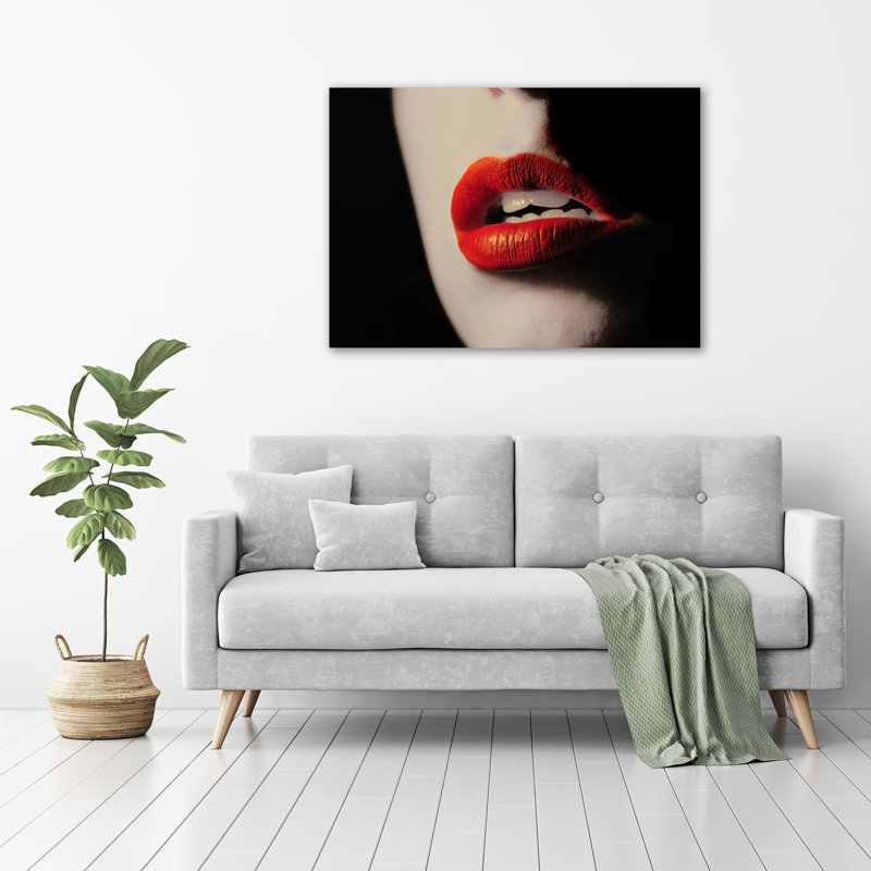 Red Lips - Wrapped Canvas Print