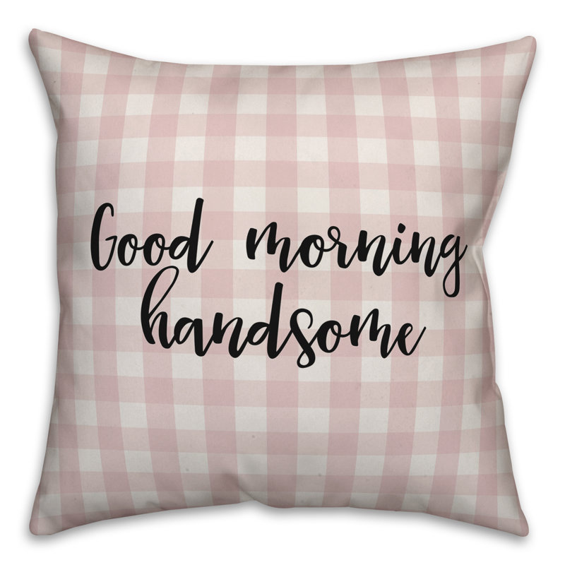 Plaid Throw Pillow, Pink/Black, Pillow Cover