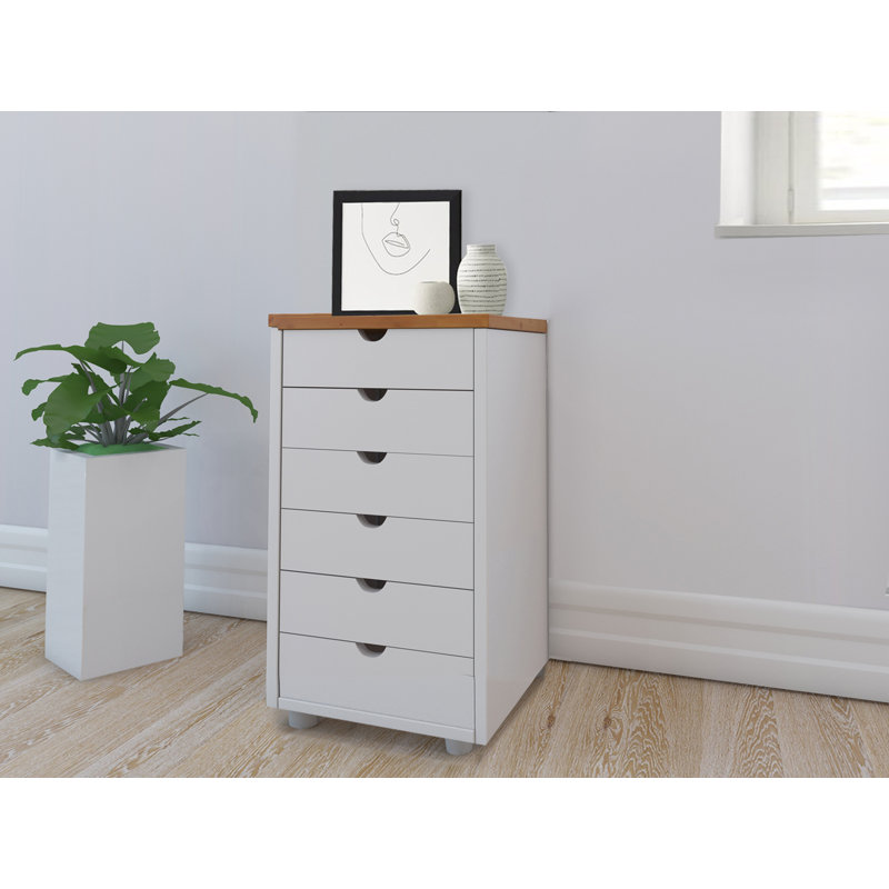 Genola Solid Wood 39cm W 6 - Drawer Chest of Drawers