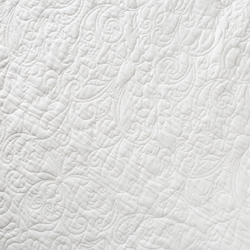 Ensemble de courtepointe réversible en coton crocheté Heirloom Crochet de Laura Ashley, Blanc
