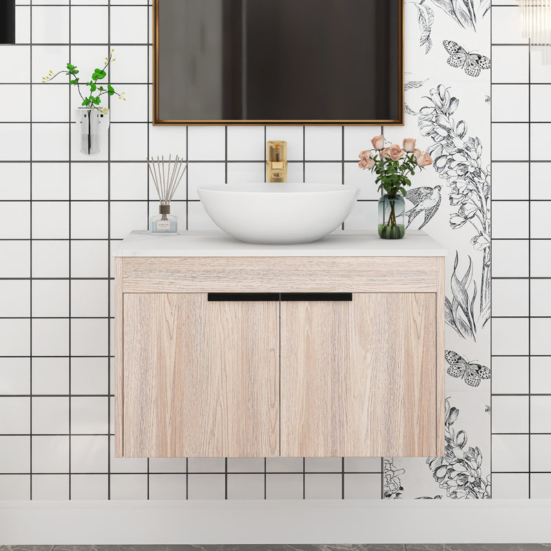Ensemble de meuble-lavabo simple 29,5 po avec plateau en céramique Judtih