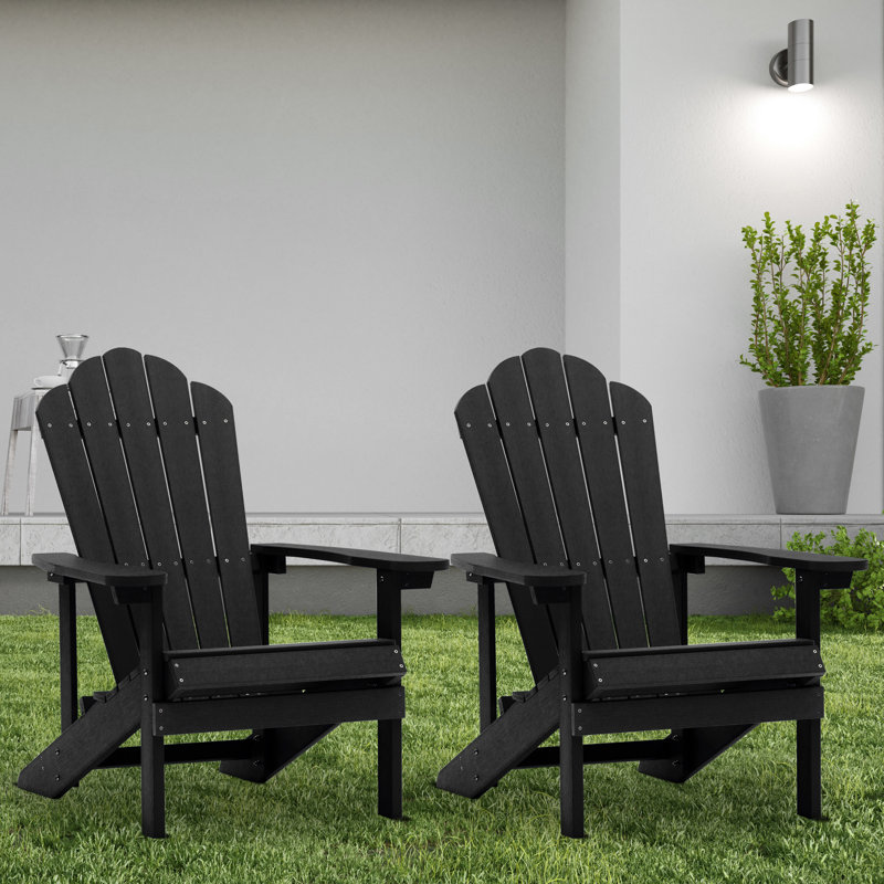 Chaise Adirondack en plastique Keysville, Noir