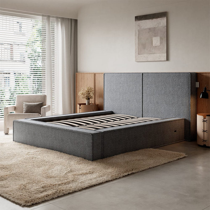 Ammaarah Upholstered Ottoman Storage Bed, Kingsize (5'), Grey