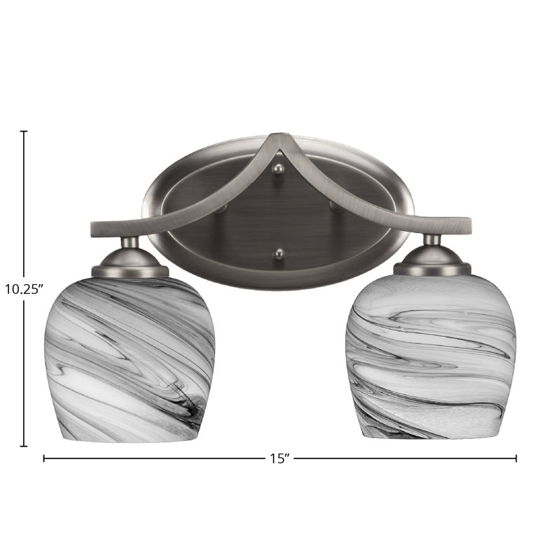 Barre d'éclairage de salle de bain 2 lumières Zilo, Graphite