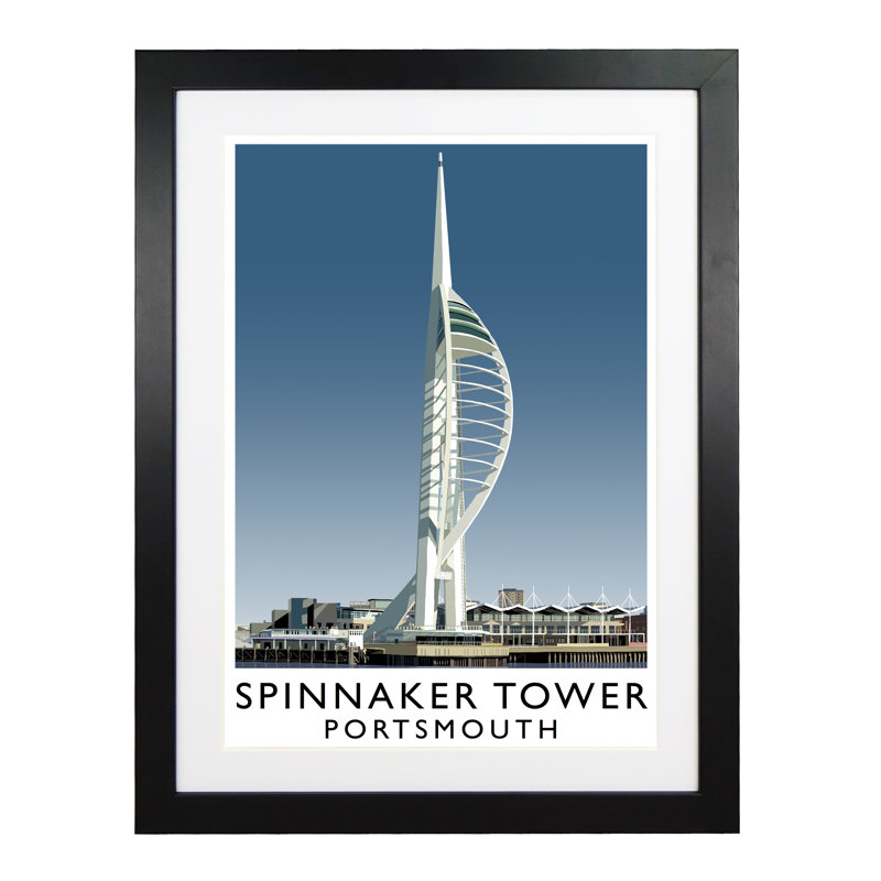 Spinnaker Tower by Richard O'Neil - Print, Black Wood Frame, 54 cm H x 44 cm W x 2.2 cm D