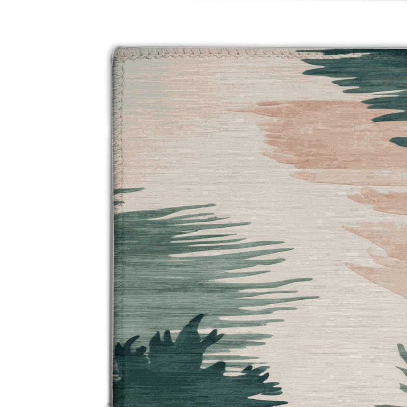 Watercolor Beige Indoor and Outdoor Area Rug, Rectangle 8' x 10'