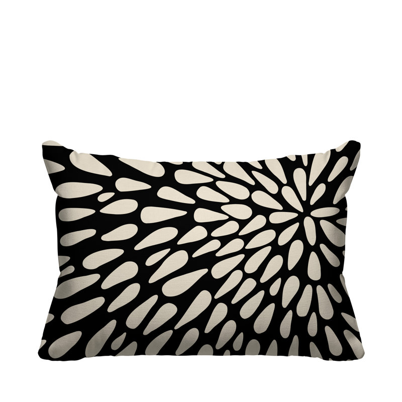 Eames Outdoor Reversible Throw Pillow, Black