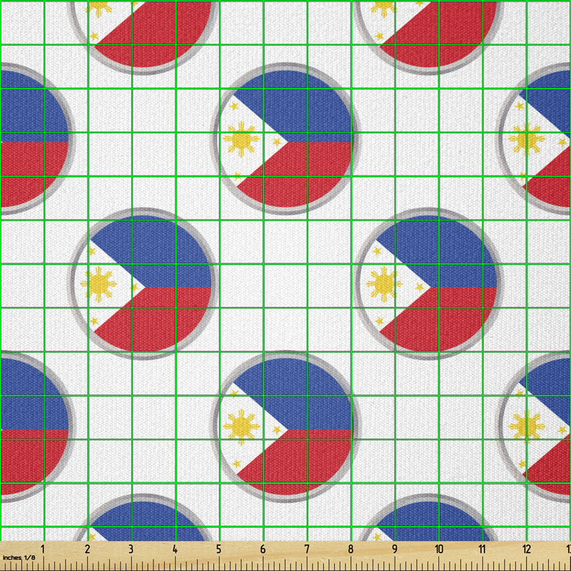 Culloch Pattern From The Circles with Flag of Philippines National Graphic Multi-Purpose Fabric
