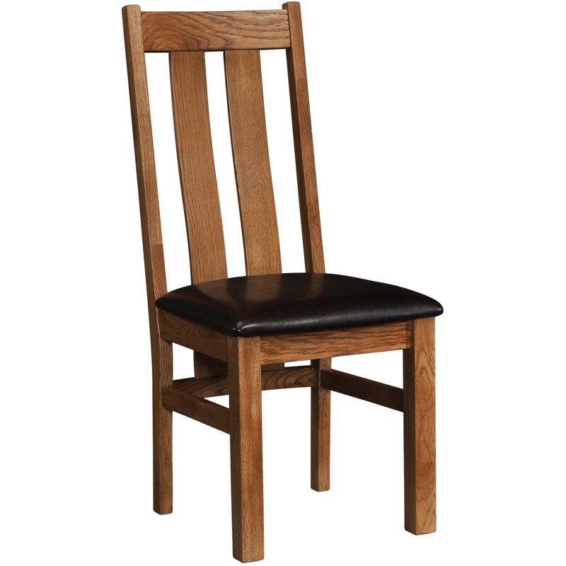 Rochester 127cm H Upholstered Slat Back Side Chair in Brown