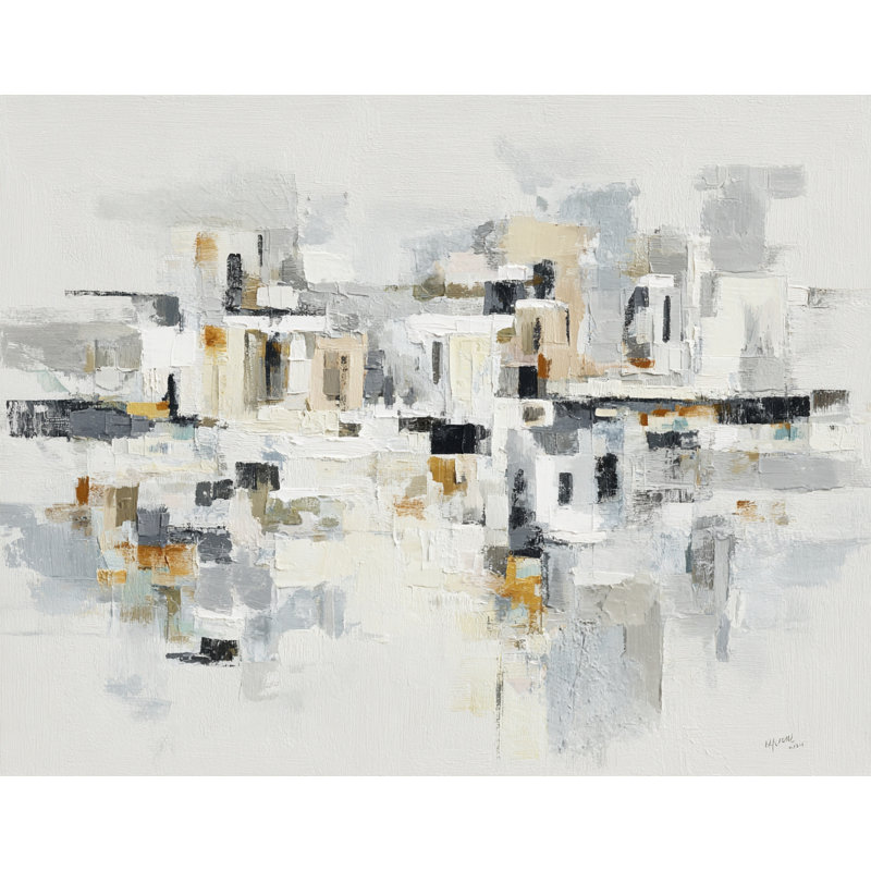 Art mural sur toile Quiet Neutral Blocks, H 12 po x l 16 po x P 1 po