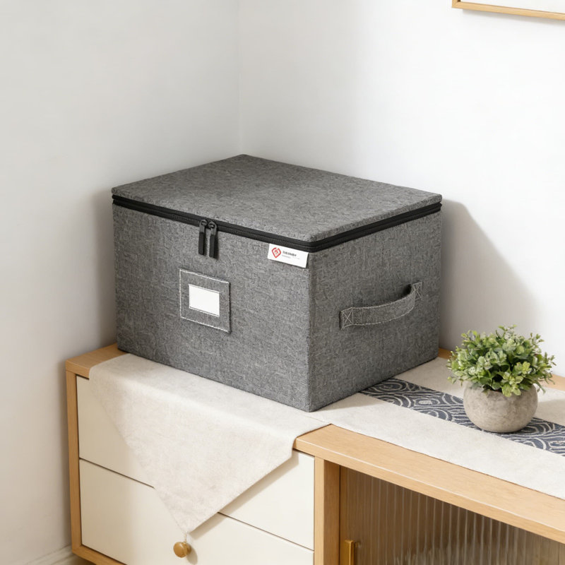 Boîte de rangement empilable pour verres à vin avec protection rigide et séparateurs - Contenant pour verres à pied robuste avec poignée pour le transport et l'organisation