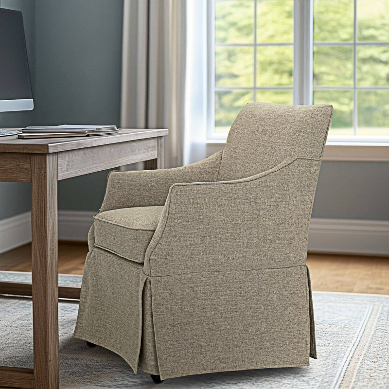 Fauteuil rembourré avec roulettes cachées