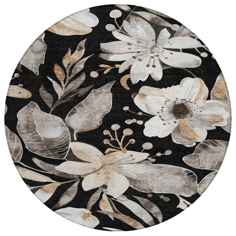 Machine Washable Indoor/Outdoor London ACN2260 Floral Rug