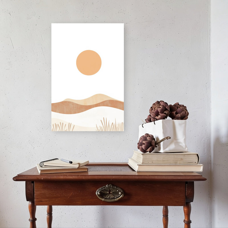 «Desert Dunes Sun», impression de paysage minimaliste moderne paysage naturel, H 24 po x l 16 po