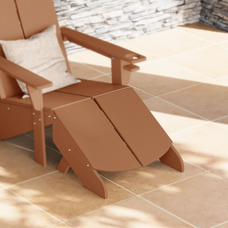 Repose-pieds moderne en poly, Teck