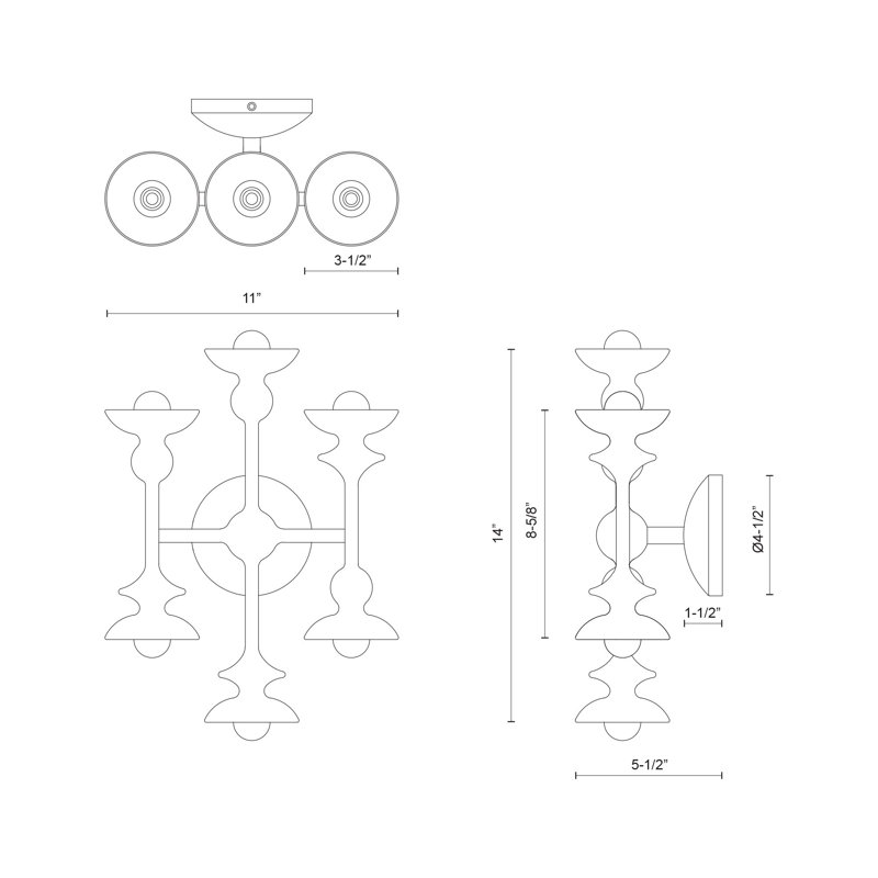 Cadence White Sculptural 6-Light Vanity Fixture