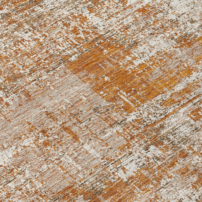 Machine Washable Indoor/Outdoor Chantille ACN2693 Abstract Rug, Paprika, 10' x 14'
