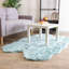 Tapis moelleux à poils longs lavable à la machine bleu sarcelle Diller-2007431196