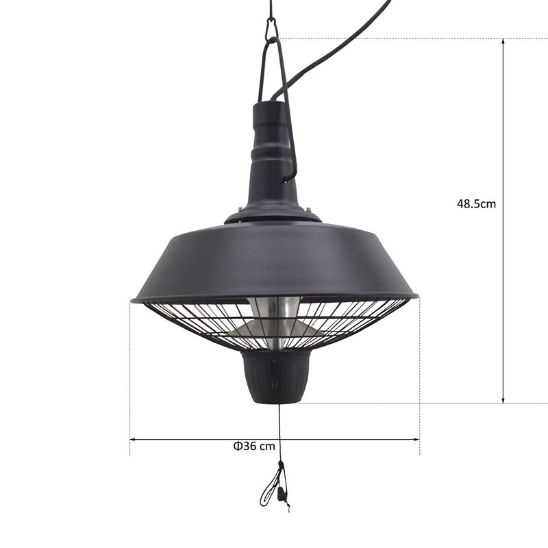 Outsunny 2100W Electric Patio Heater Garden Ceiling Hanging Warmer Light