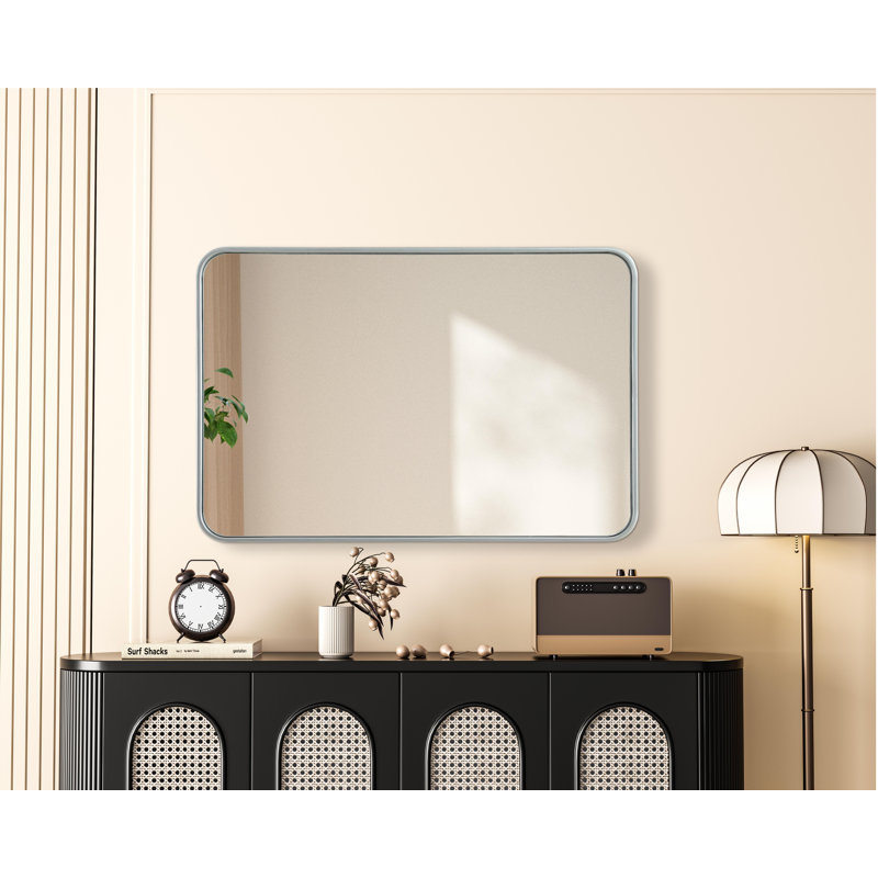 Erath Contour Metal Mirror, Silver, 36" x 24"