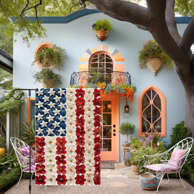 Memorial Day Spring Summer Garden Flag Small Patriotic Garden Flags Burlap Outside Lawn Patio Yard Outdoor 4th Of July Floral Decoration 12x18 Inch Double-sided
