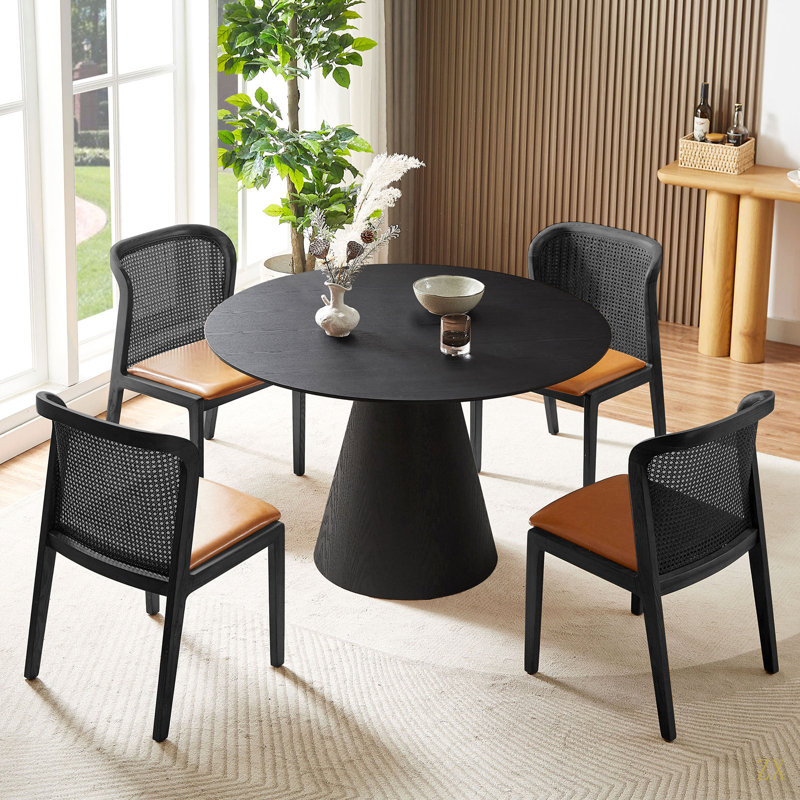 Table de salle à manger ronde, plateau de table rond en bois aggloméré moderne pour table de cuisine