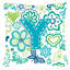 Coussin décoratif intérieur/extérieur bleu-vert bleu papillons letter-14982732-14982729