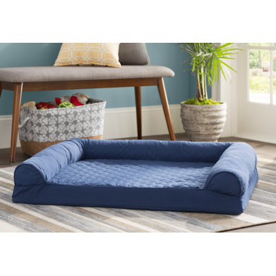 Quilted Orthopedic Bolster Sofa Pet Bed