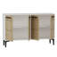 Console moderne, blanc et chêne saphir, 47,2 po x 11,8 po x 29,5 po | Panneau de particules 100% enduit de mélamine avec pieds en PVC | Solution de rangement élégante pour le vestibule, le salon et le bureau, design durable et élégant-108050999