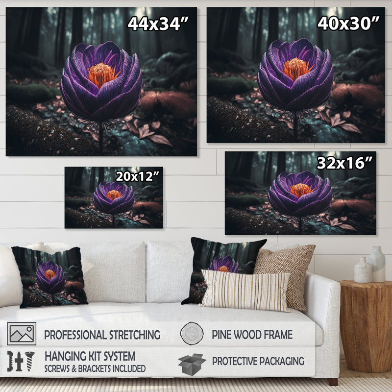 «A Blooming Crocus Flower in Winter I», photographie sur toile, H 12 po x l 20 po x P 1 po, Toile tendue