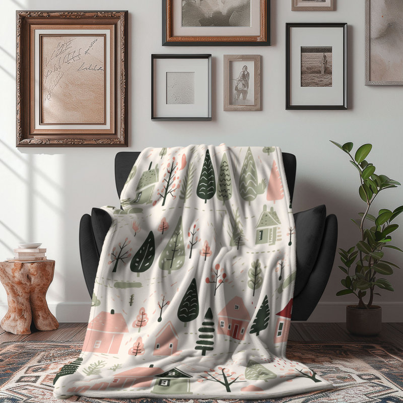 Rustic Snow - 1 pièce Sherpa Premium, Grand lit
