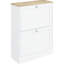 Range-chaussures pour hall d'entrée - 2 tiroirs rabattables, tablettes réglables pour 12 paires de chaussures, blanc, tablettes de rangement minces modernes, paires, design élégant blanc