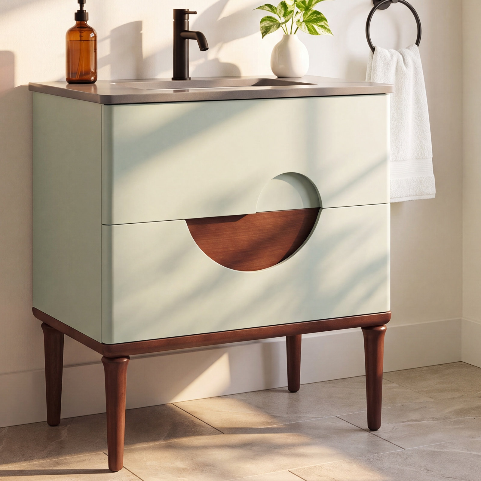 Kimber Cedar Single Bathroom Vanity, Beige