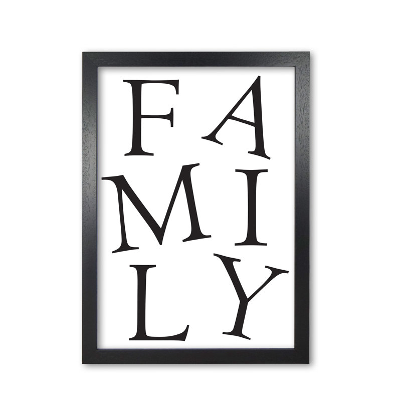 Family - Print, Black Grain Frame, 30 cm H x 21 cm W x 5 cm D